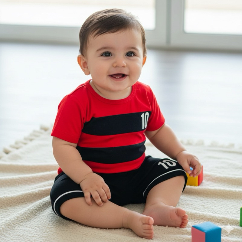Conjunto De Bebê Futebol Masculino Camiseta e Short em Oferta na Shopee