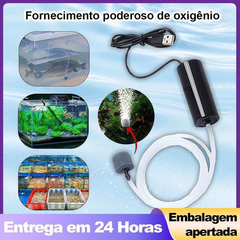 Bomba De /Ar Compressor Filtro Mini De Oxigênio Para Aquário USB Para Aquario De Peixes  Silencioso em Oferta na Shopee