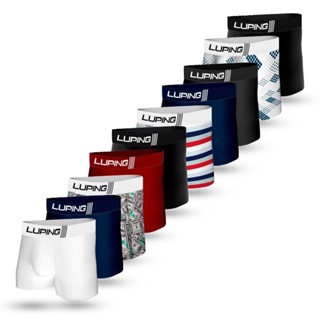 Kit 10, 5 Cuecas Masculina Adulto Microfibra Boxer Forro 100% de Algodão Lisa Estampada Confortável em Oferta na Shopee