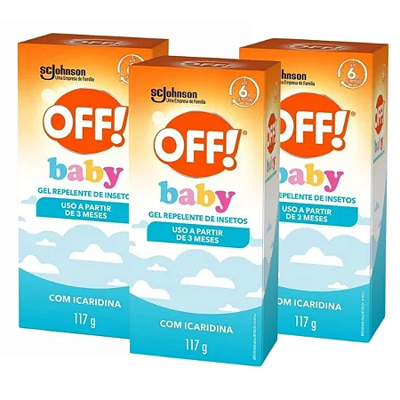 Kit Gel Repelente de Insetos Johnson Off! Baby Com 3 117g em Oferta na Shopee
