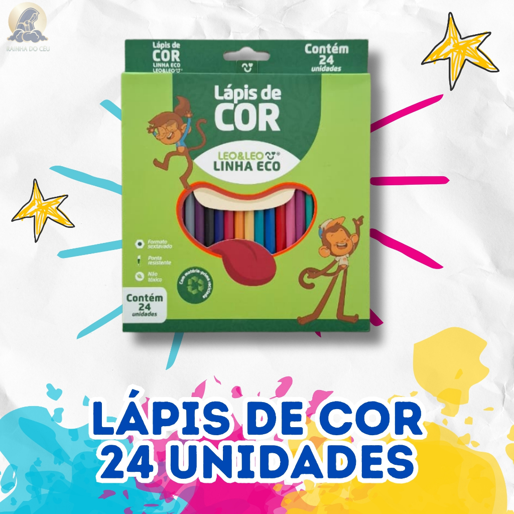 Lapis De Cor Eco Sextavado Leo&leo 24 Cores