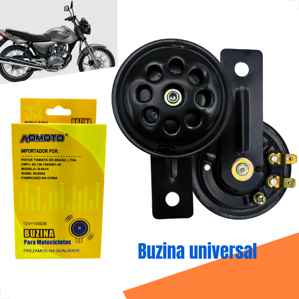 Buzina De Motocicleta Universal 12v 105DB 2 Terminais som forte Com Suporte Modelo Original em Oferta na Shopee