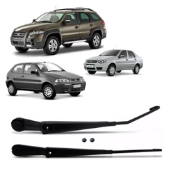 Par Braço Limpador Parabrisas Dianteiro Fiat Palio Siena Strada Palio Weekend 2001 ate 2018 LE + LD