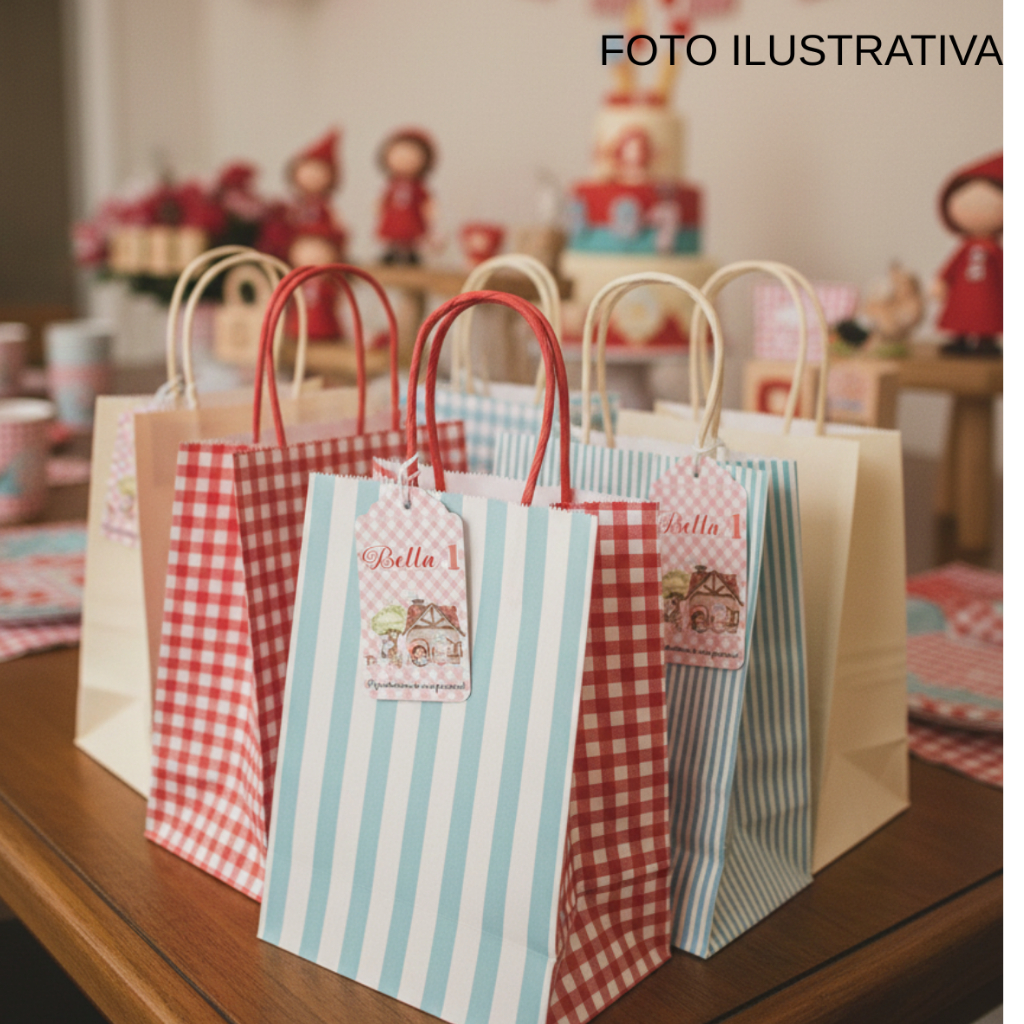 Tags Chapeuzinho Vermelho l - Kit 40/60/80 ou 100 unidades | Lembrancinha de Aniversário Personalizada | Chapeuzinho