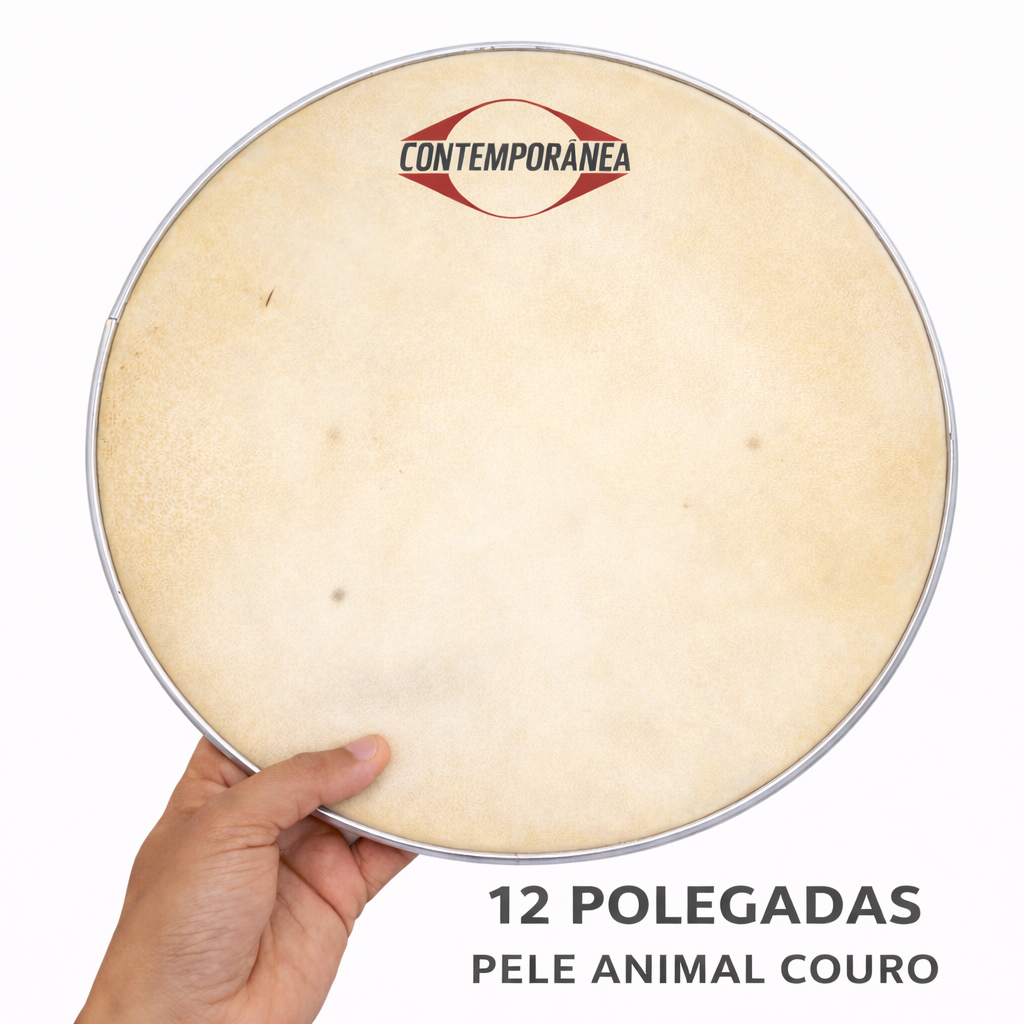 PELE CONTEMPORANEA 12 POLEGADAS 70P COURO PANDEIRO/ REPIQUE/ REBOLO