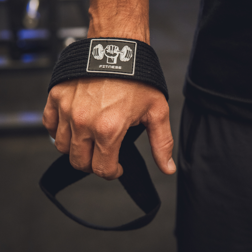 Par Strap 8 100% Algodão Academia Musculação Preto
