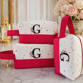1unid Necesser Organizador de Mala Maquiagem Necessaire Com Inicial Personalizado Bolsinh…