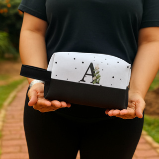 Necesser Com Alça  Organizador De Mala Maquiagem Necessaire Com Inicial Personalizado Para Presente em Oferta na Shopee