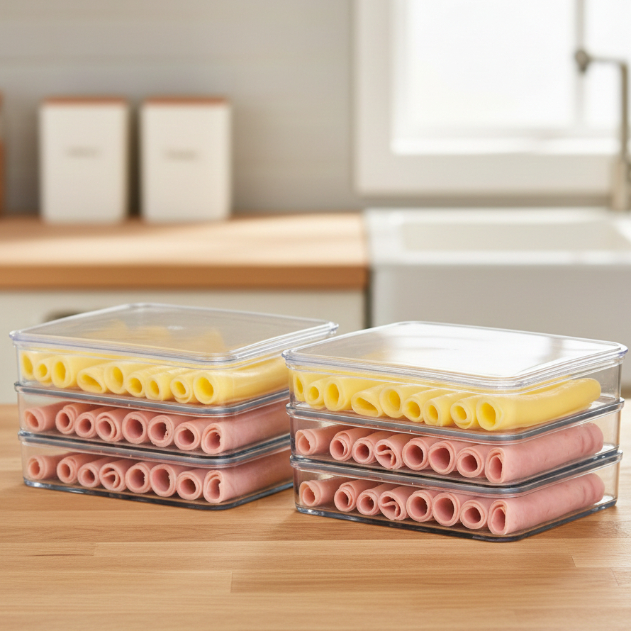 Kit 2 Porta Frios Acrílico Triplo 3 Andares Triplex Compartimentos Cozinha