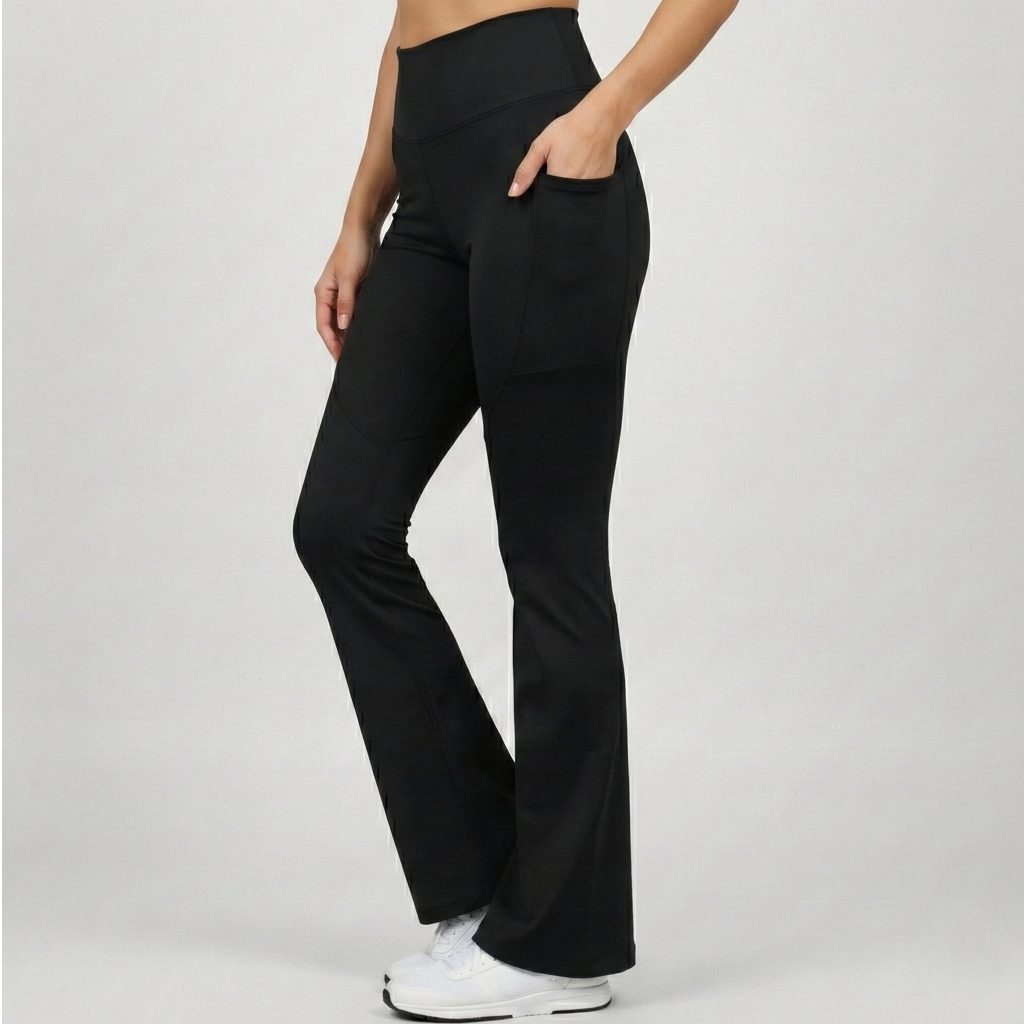 Calça Flare Bailarina Boca de Sino Com Bolso Cintura Alta Flair em Oferta na Shopee