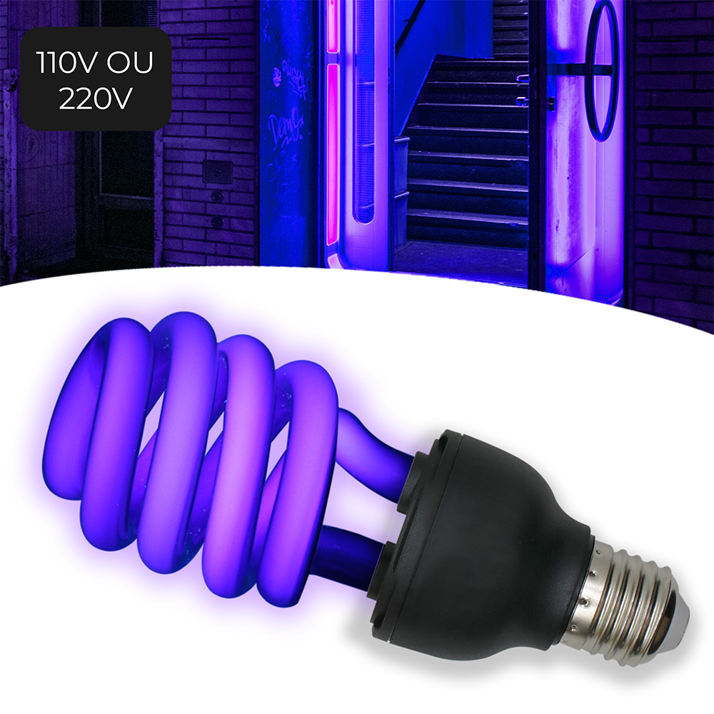 Lâmpada Fluorescente Luz Negra 36w Efeito Neon 110v 220V