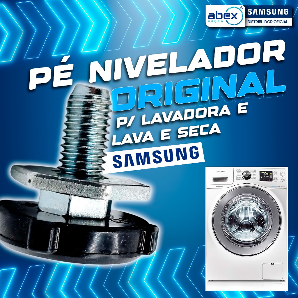 Pé Nivelador Ajustável Lavadora Lava Seca Samsung WD10N64 WD11M WD10J WD0854W DC97-00920U Original