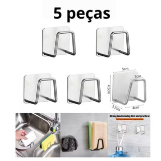 Kit 2 Suporte Porta Esponja de Pia em Aço Inoxidável Autoadesivo Organizador para Cozinha…