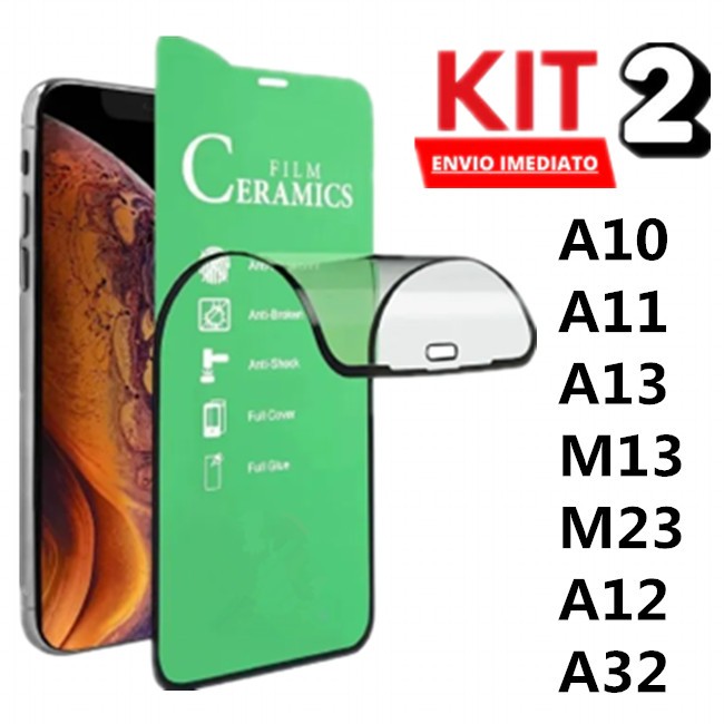 KIT 2 Película Cerâmica 3D 9D Gel Hidrogel Flexível Para Samsung Galaxy A10 / A11 / A13 / M13/ M23 / A12 / A32