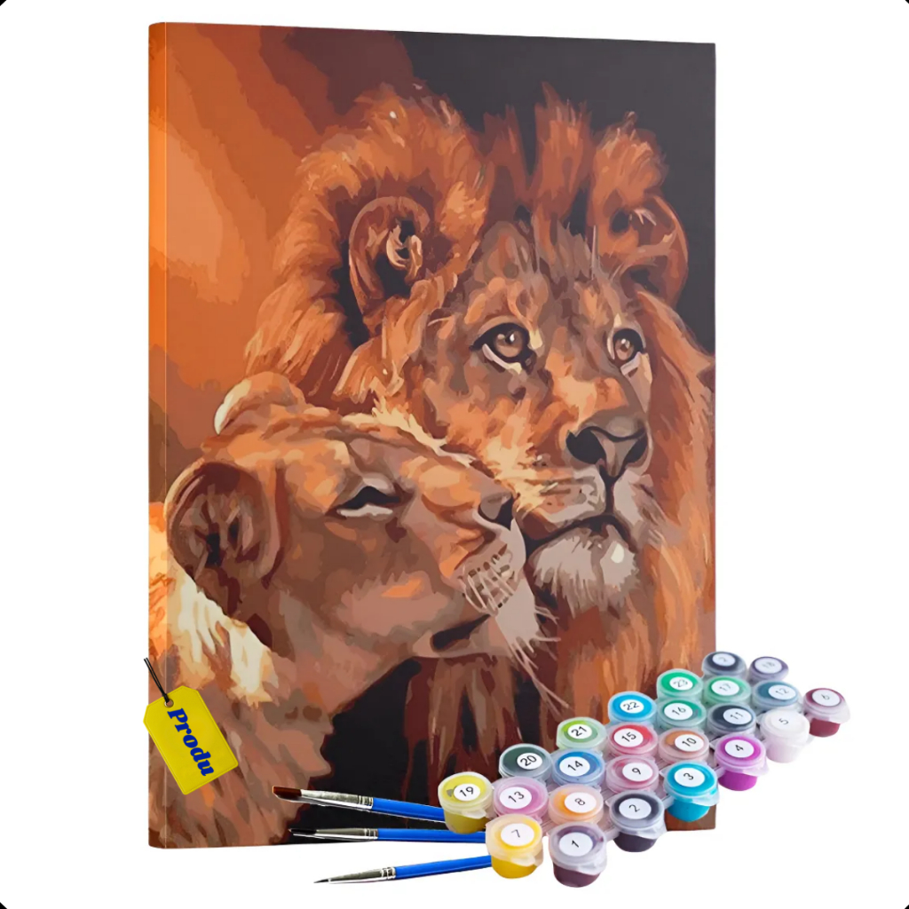 Kit Pintura Numerada Tela 50x40cm Anti Estresse Tinta Acrílica Pincéis Hobby Terapêutico Produ em Oferta na Shopee