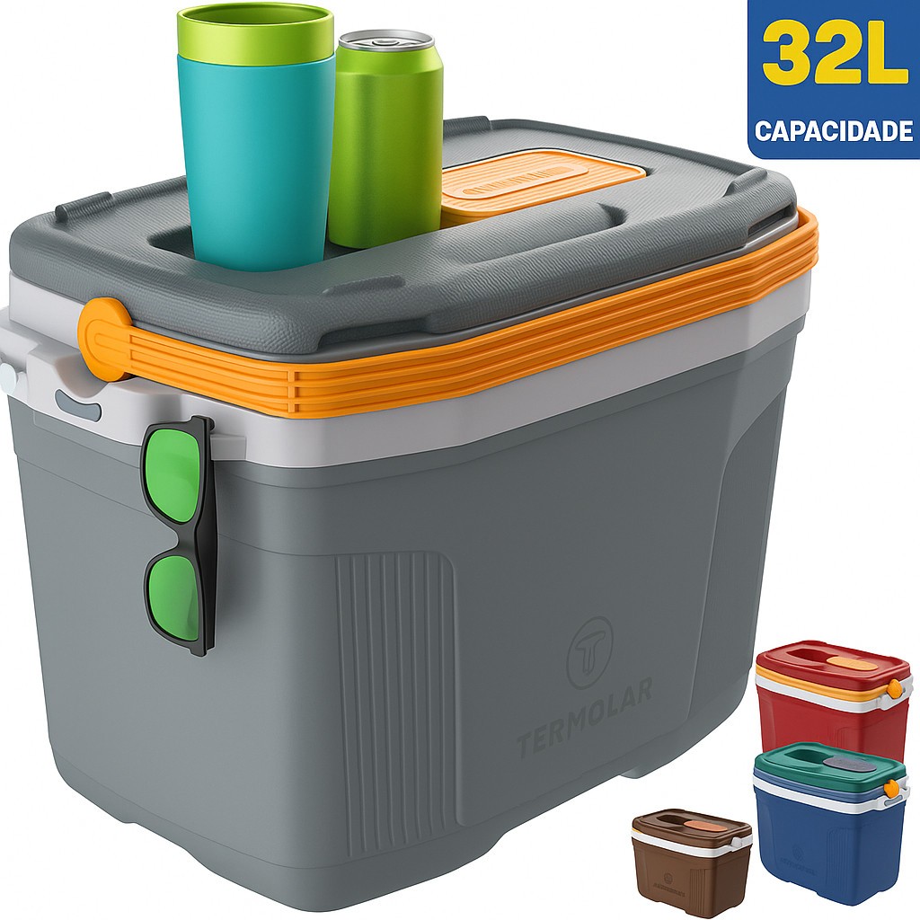 Caixa Térmica 32 Litros Cabe 45 Latas Air Flow Alta Qualidade Várias Cores - Termolar Original