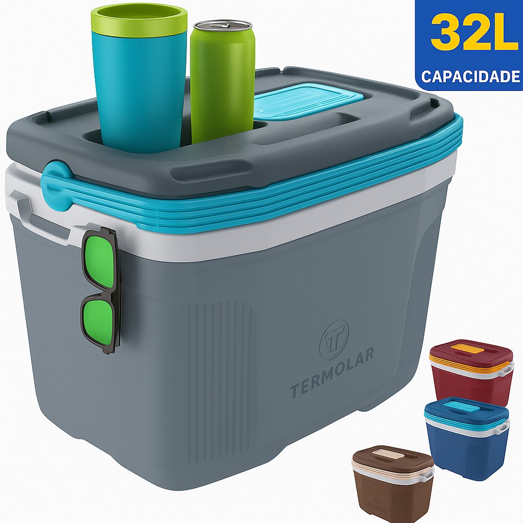 Caixa Térmica 32 Litros Cabe 45 Latas Air Flow Alta Qualidade Várias Cores - Termolar Original em Oferta na Shopee