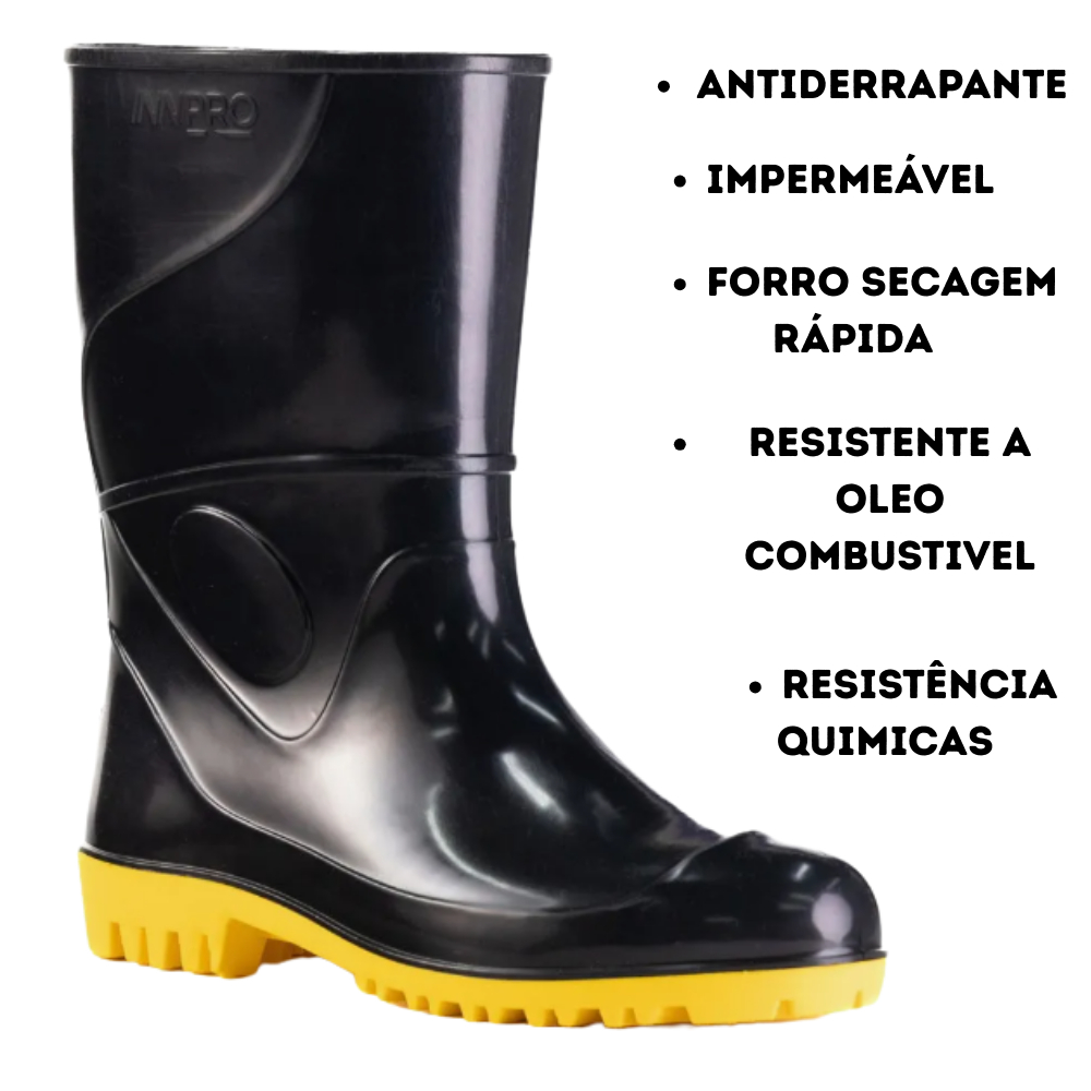 Bota Galocha PVC Cano Médio Impermeavel Açougue Cozinha Restaurantes Hotel Industrial Abatedouros Motociclista  Pescaria em Oferta na Shopee