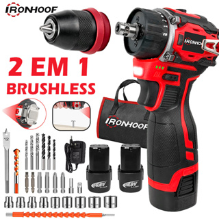 Furadeira Parafusadeira A Bateria Brushless Elétrica Profissional Sem Fio Bivolt 16.8v em Oferta na Shopee