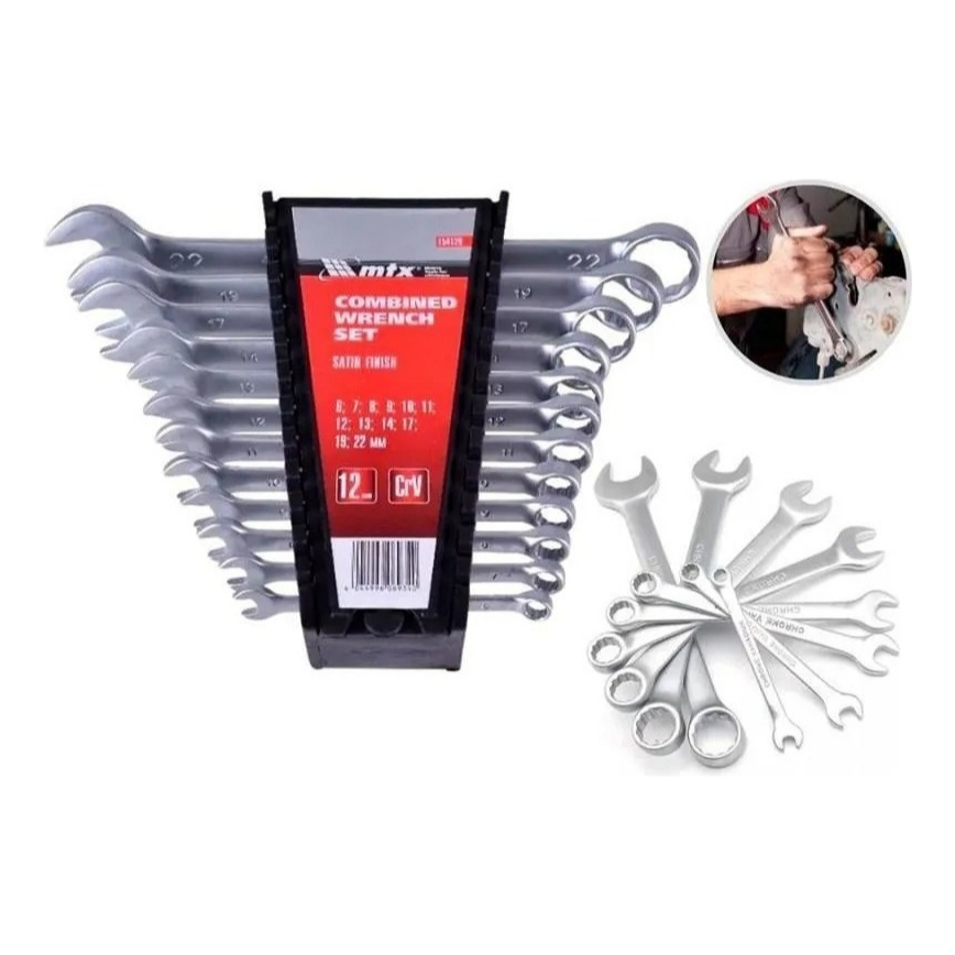 Jogo De Chave Combinada Cromoda Vanadio - 6 À 22mm 12 Peças MTX Oferta