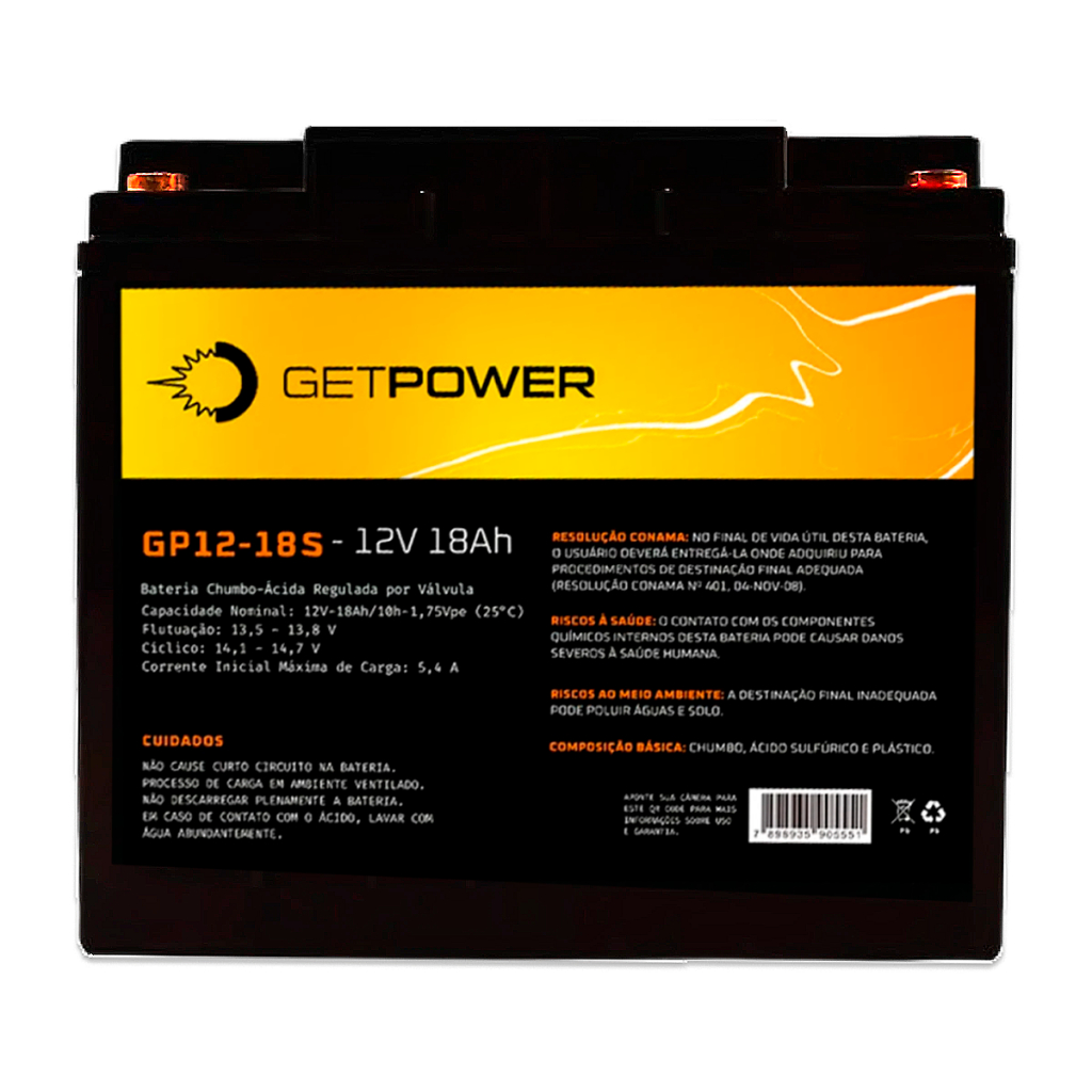 Bateria Selada VRLA 12v 18ah para No-break, Automação.