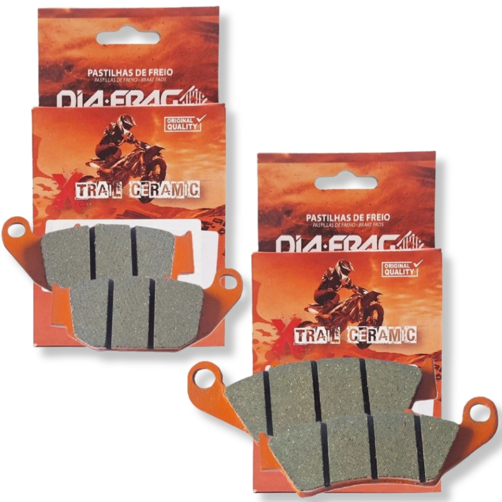Kit Pastilhas de Freio Xre 190 Até 2024 / Xre 300 Abs 2019-2023 Diafrag Trail (Cerâmica)