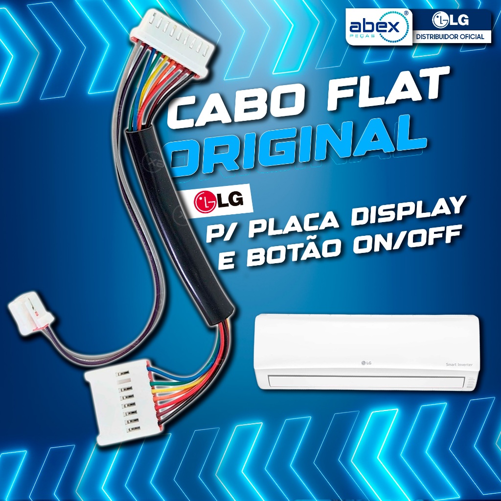 Cabo Flat Placa Display 3 Conectores Ar Condicionado LG S4NQ09 USNQ092 USNW122 EAD60714618 Original