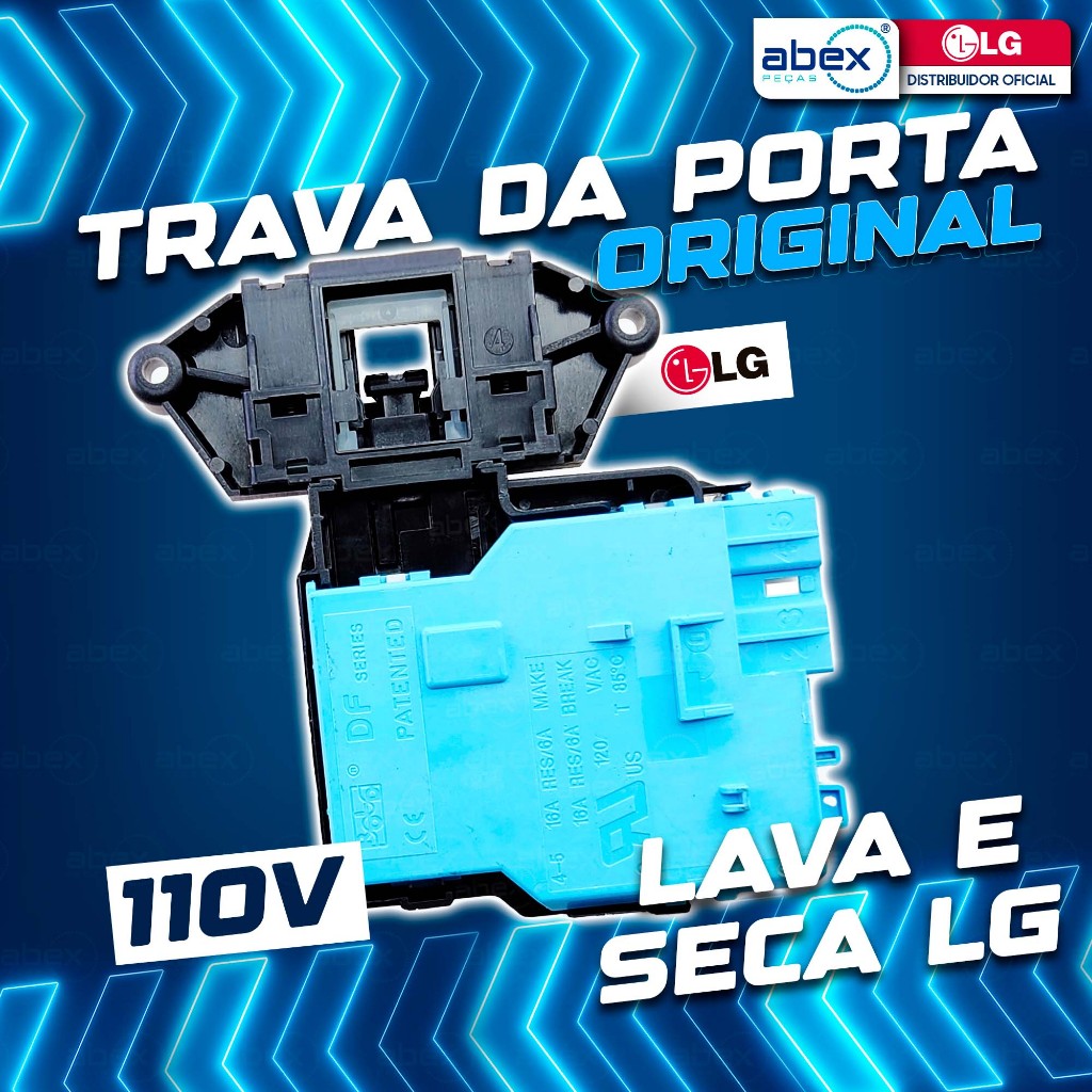 Trava Da Porta Lava E Seca LG WD-1410RD WD-1403FD WM11WPS6 WD11WP6 NAS106 EBF49827801 110v Original