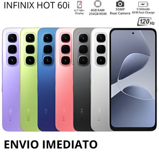 Lançamento 2025 INFINIX HOT 60i NFC Tela 120hz Tela 6.7 Pol. 4GB | 8GB RAM 256GB HD Envio Imediato