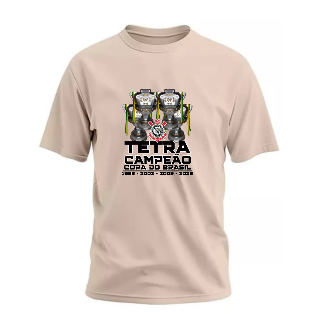 Camiseta Corinthians Copa do Brasil Campeão Torcida Timão Time Blusa Futebol Tetra