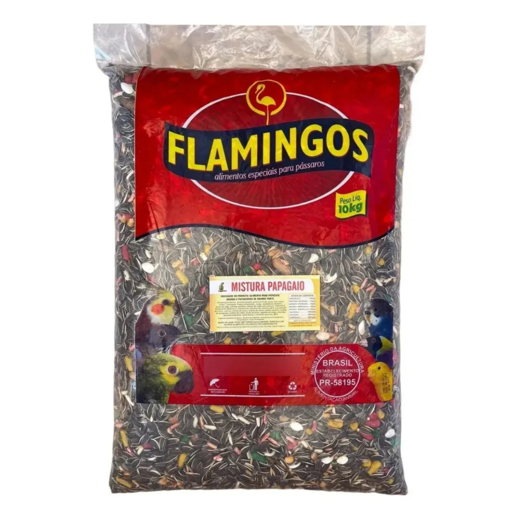 Mistura De Sementes Para Papagaios E Araras - Flamingos 10kg