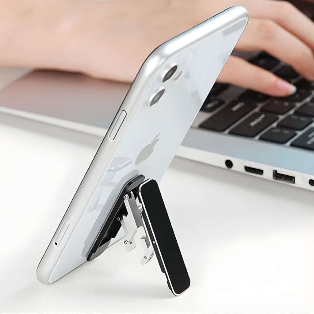 Suporte Celular Tablet Metal Dobrável Autocolante Ultra Fino Portátil Invisível em Oferta na Shopee