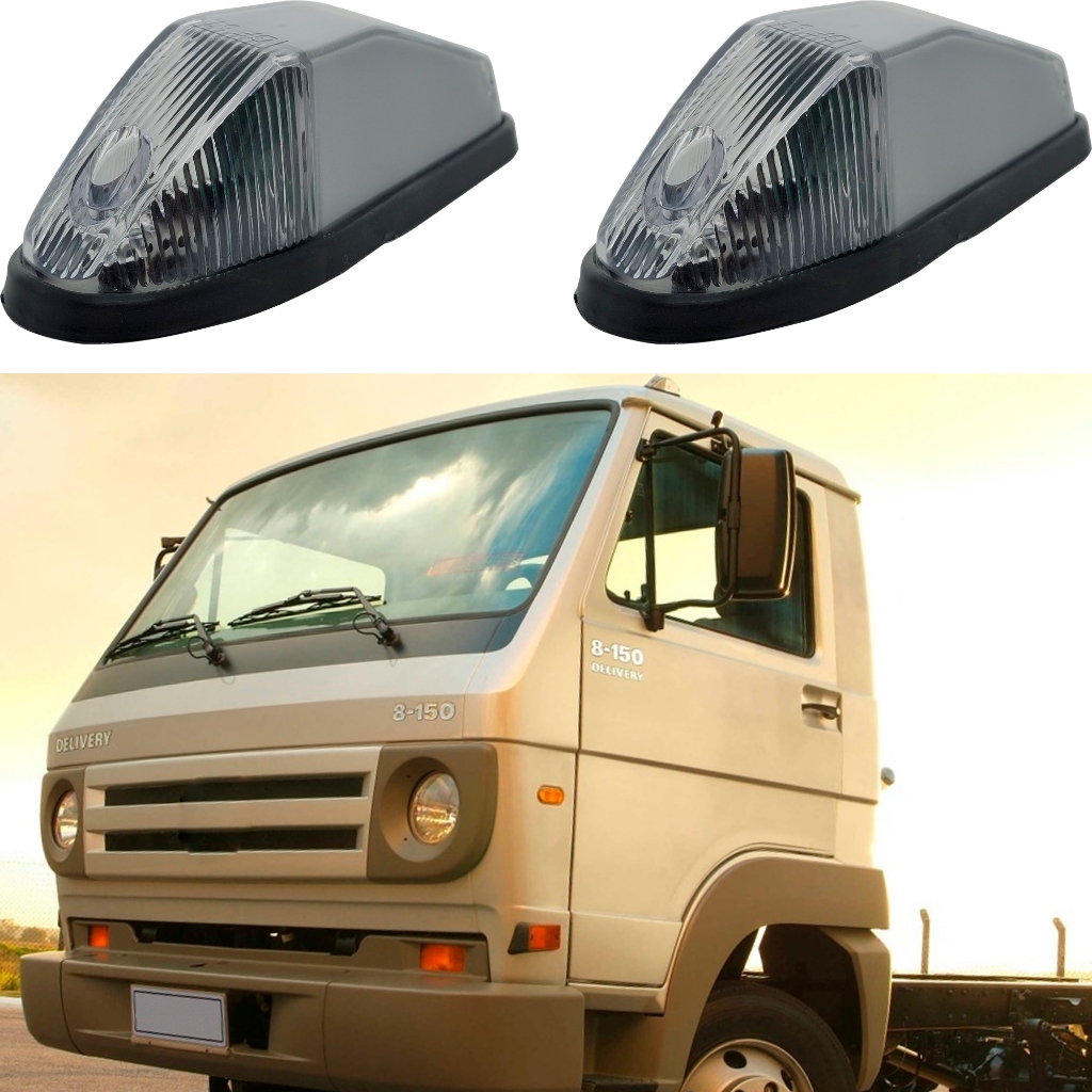 Lanterna Teto Delivery Vigia Delimitadora Luz Externa Cabine Caminhão Volks Kit 2 Peças