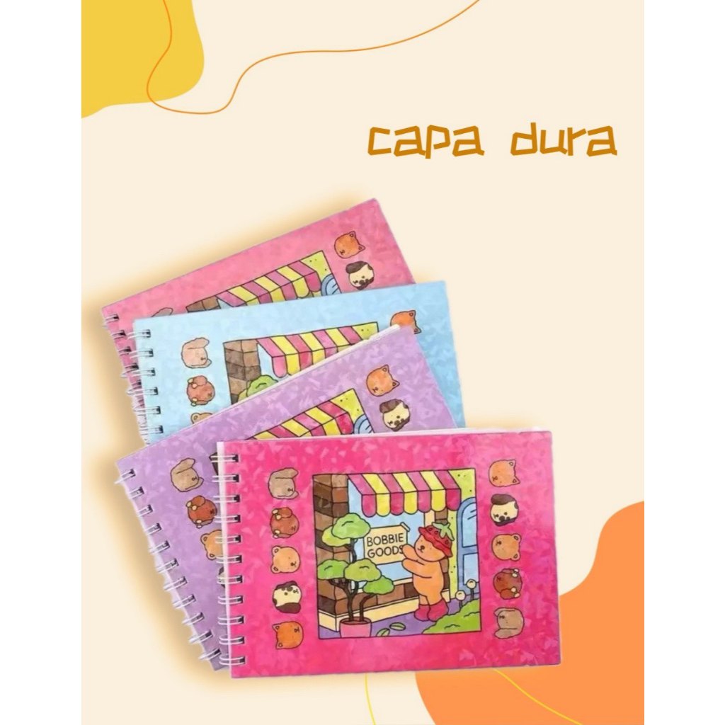 Kit de Livros de Colorir Espiral A5 Capa Dura Stitch e Urso – Modelos Variados