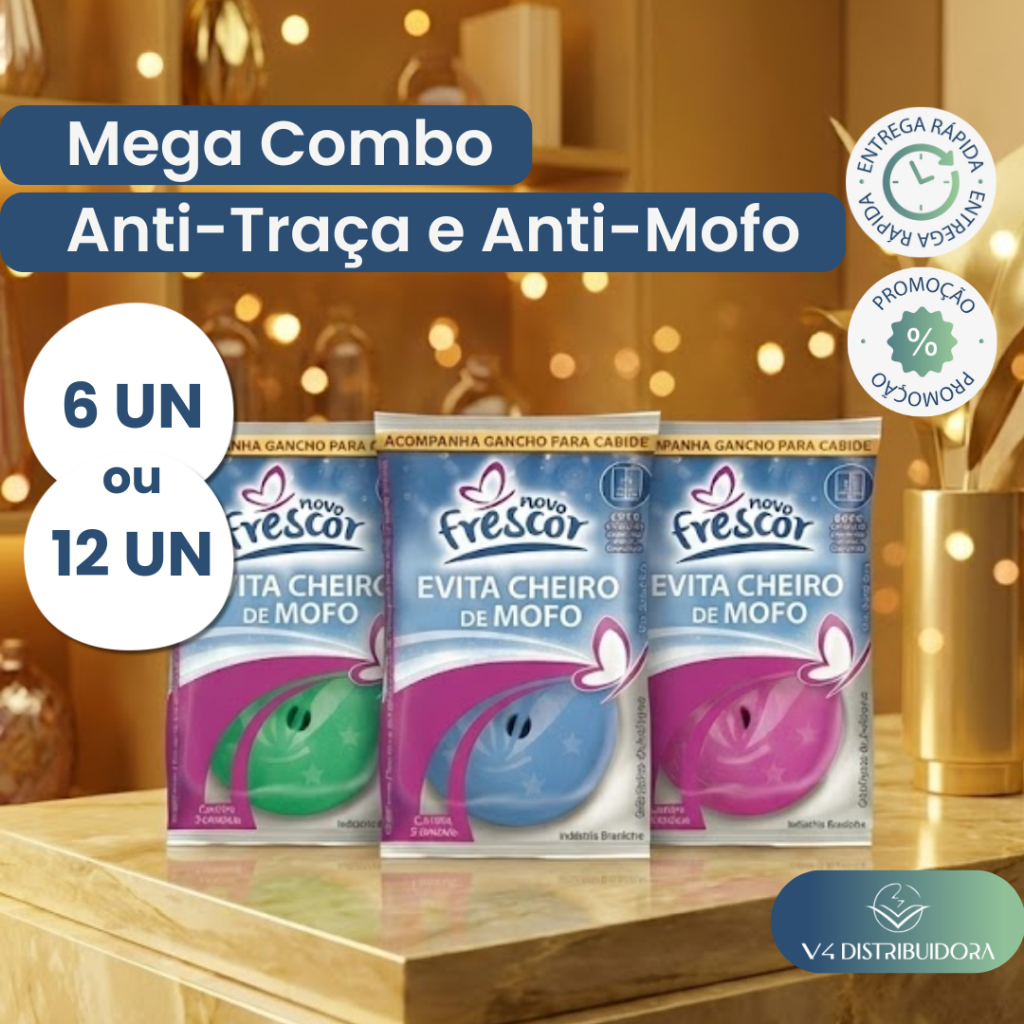 Mega Combo Novo Frescor – 6 ou 12 Pastilhas Perfumadas Anti-Traça e Anti-Mofo