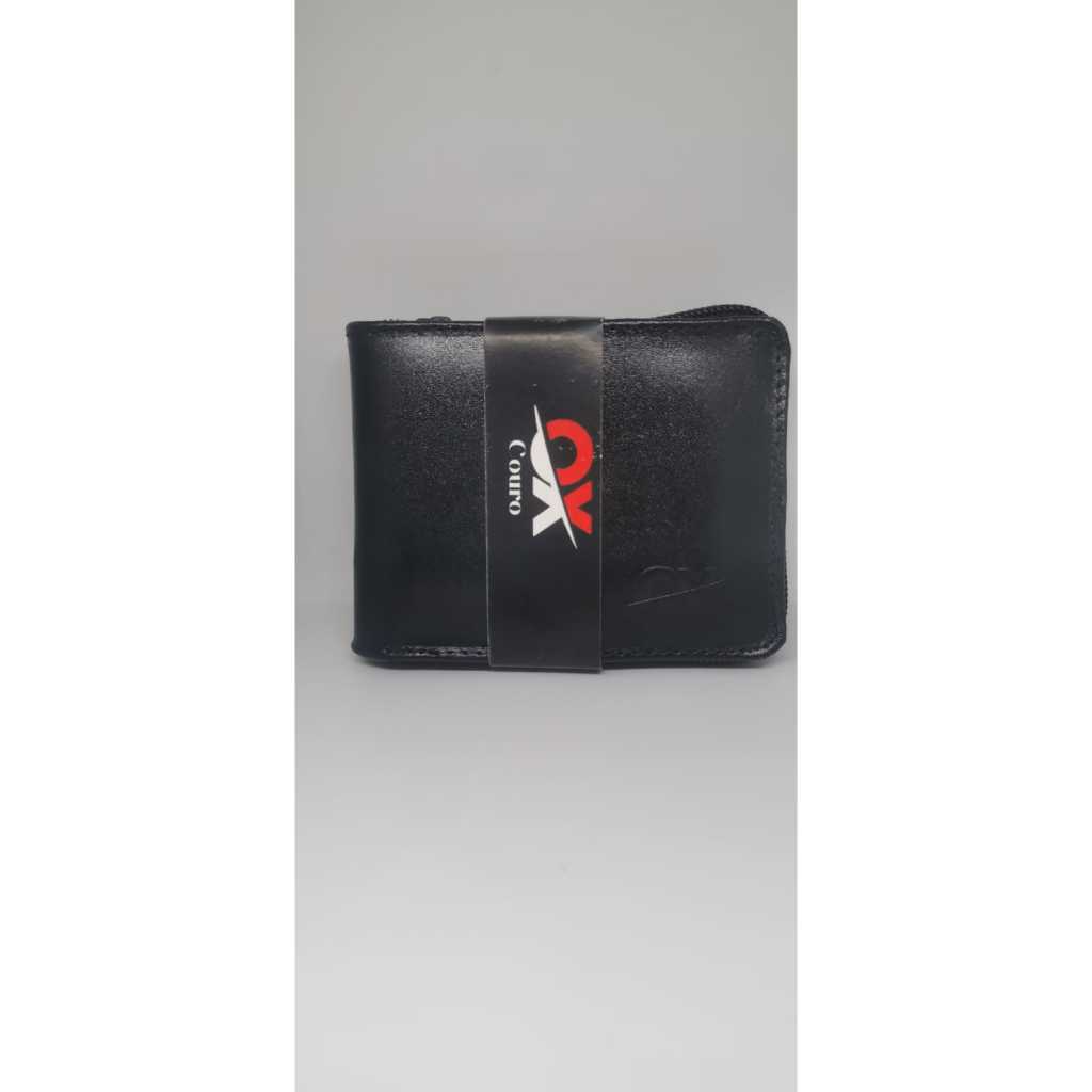 Carteira Masculina Couro Legítimo Preta – 6 Cartões, Porta Documentos e Dinheiro | Fabricada no Brasil