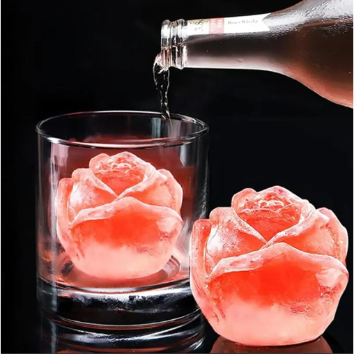 Forma De Gelo Em Silicone Em Forma De Rosa Elegante E Reutilizável 3D