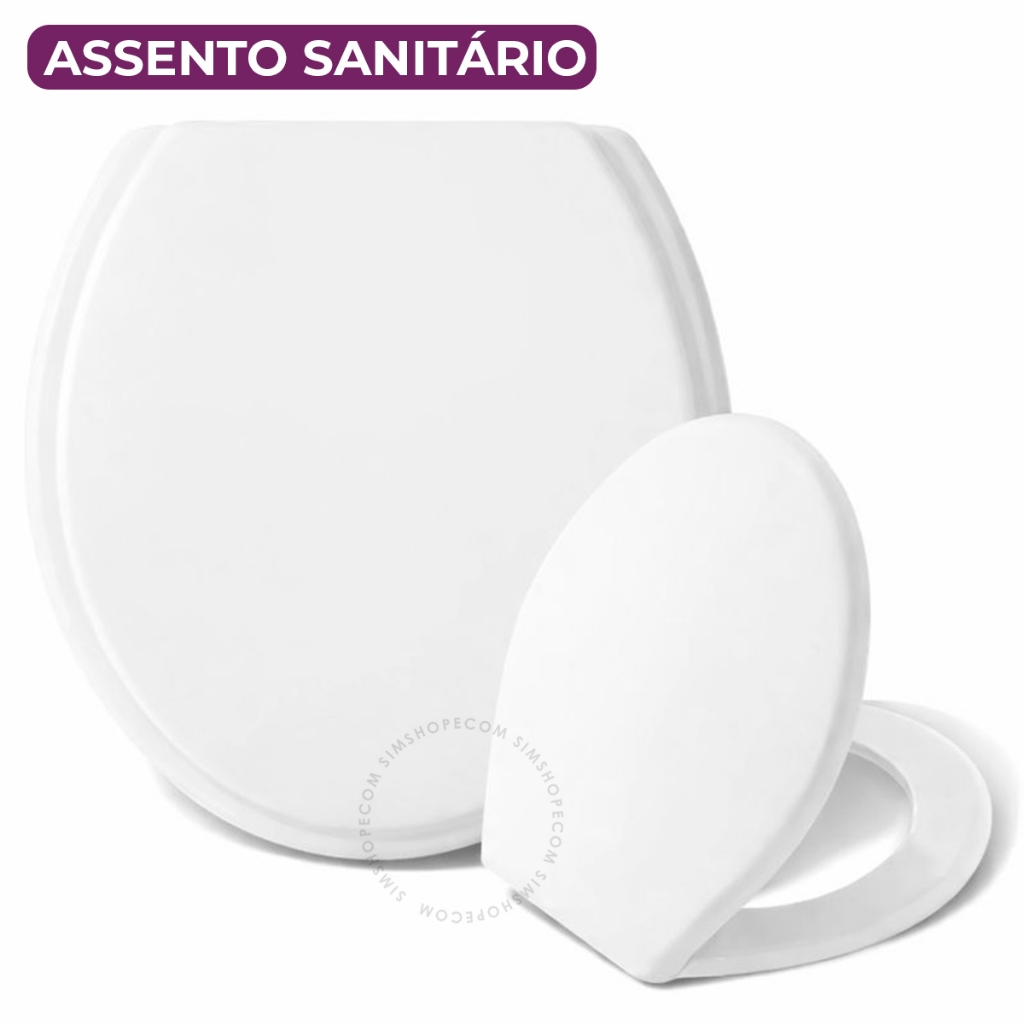 Assento Sanitário 1 2 ou 4 Universal Tampa Oval Básico Branco Esponja PVC