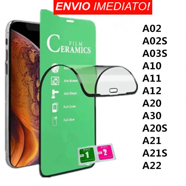 Película Cerâmica 9D 3D Gel Hidrogel Flexível Samsung Galaxy A02/A02S/A03S/A10/A11/A12/A20/A30/A20S/A21/A21S/A22