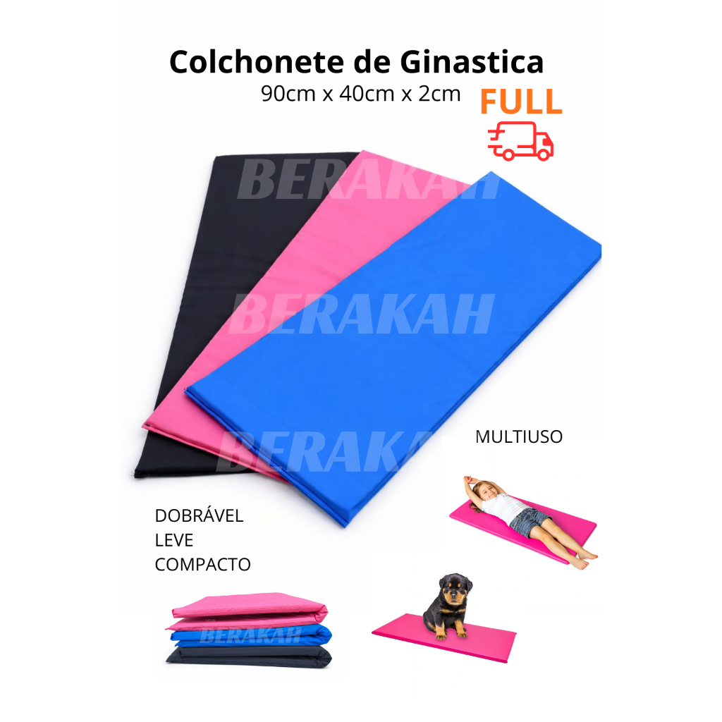 Colchonete de ginastica 90 x 40 x 2 cm em ESPUMA D28 - TREINO ESCOLA YOGA PILATES PET TROCADOR