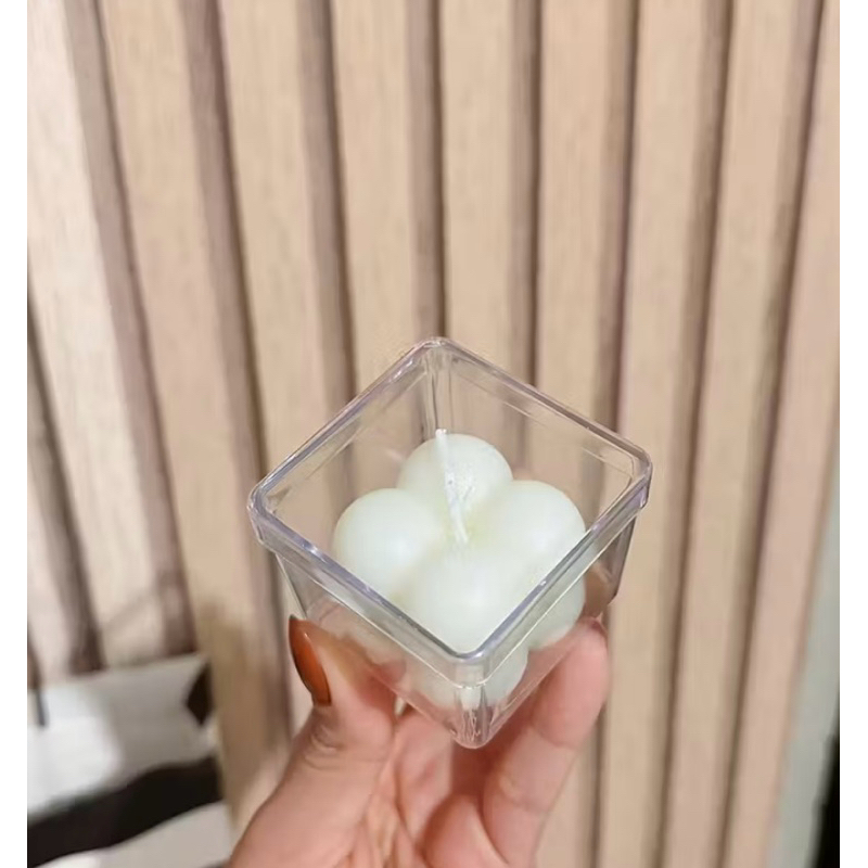 Velas mini bubble aromáticas caixinha de acrílico - Lembrancinhas casamento 20, 30 e 100 Unid - 35gr em Oferta na Shopee