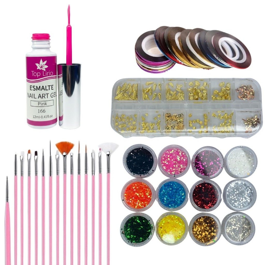 Kit De Decoração De Unhas/Tiras Borboleta Com Strass Multicoloridas