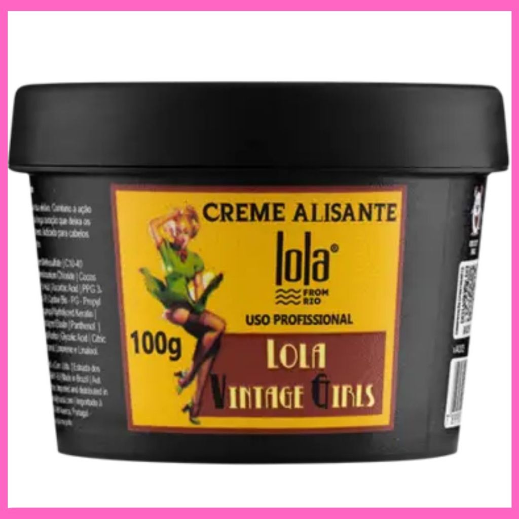 Creme para Cabelo Alisante Vintage Girls - 100g Lola  Cosmetics em Oferta na Shopee