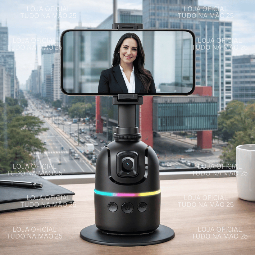 [NOVO] GIMBAL DE MESA Estabilizador Tripé de Celular 360º Rastreamento Facial IA Automático Tracking