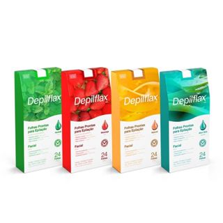 24 Folhas Prontas De Cera Depilatória Facial Depilflax em Oferta na Shopee