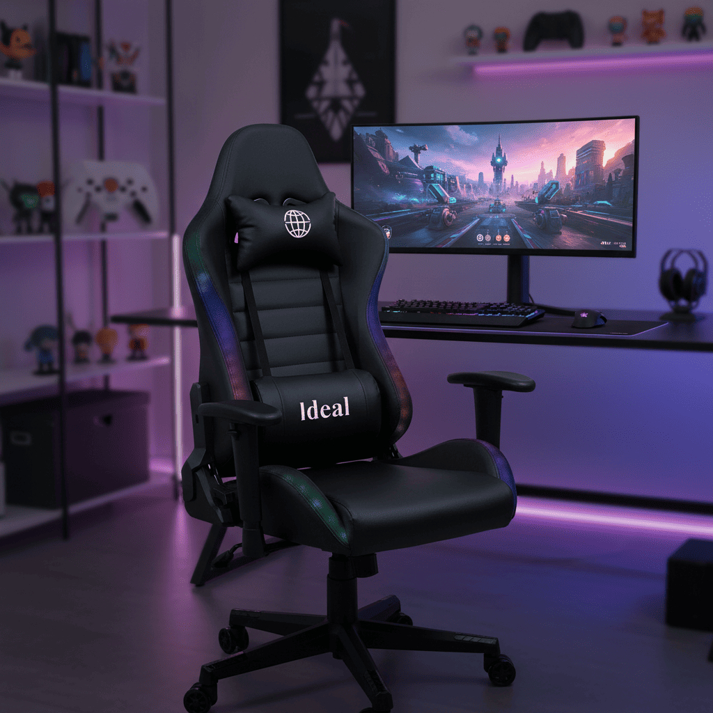 Cadeira Gamer Ergonômica Giratória com Luzes RGB Confortável Ideal para Jogos Estudos e Home Office