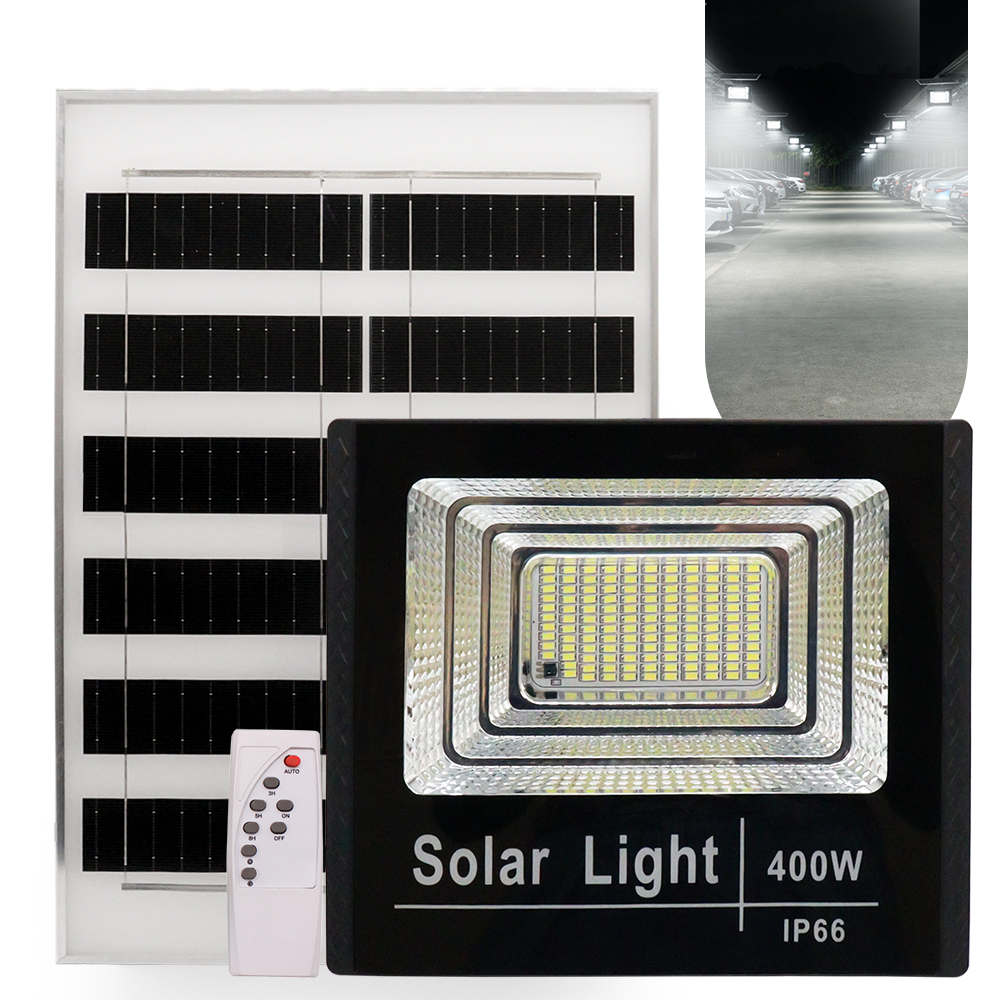 Refletor Solar 400w Led Holofote Placa Bateria Prova D'água Externo Iluminação em Oferta na Shopee