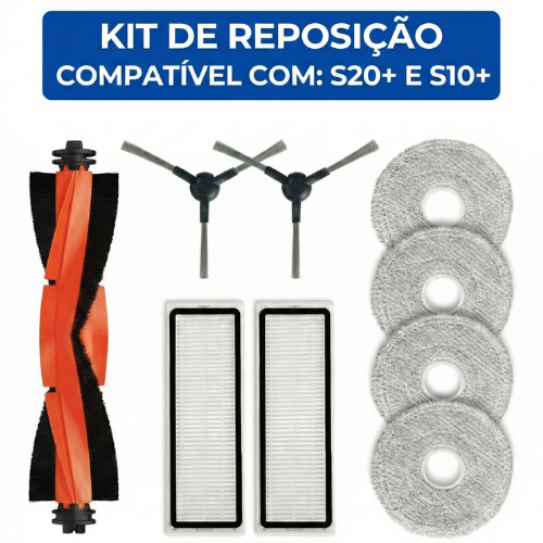 Kit Reposição Acessórios para Robô Aspirador Compatível com Xiaomi S20+ X20+ S10+ X10+