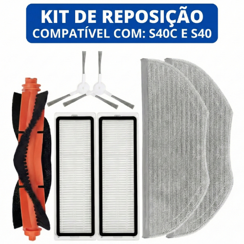 Kit Reposição Acessórios para Robô Aspirador Compatível com Xiaomi S40C E101 S40