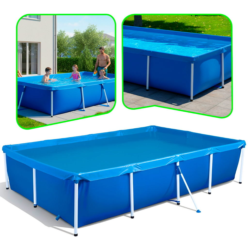 Piscina Infantil 3000 Litros Estrutural Mor Quadrada Grande Verão Quintal Premium